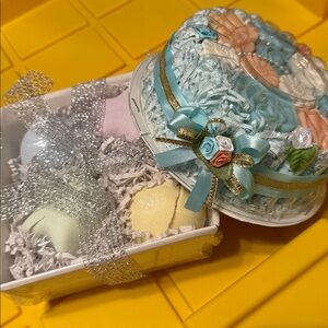 Decorative Floral Gift Box with Bath Bombs